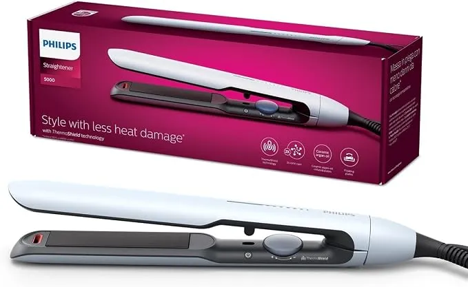 Plancha de Pelo Philips Serie 5000 con Aceite de Argán - Alisado Rápido y Brillante