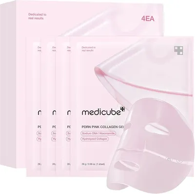 medicube - 4 mascarillas de gel de gelatina de colágeno