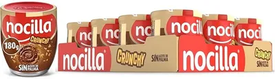 Nocilla, Crunchy, Crema de Cacao con Trocitos Crujientes - Pack 12 Vasos