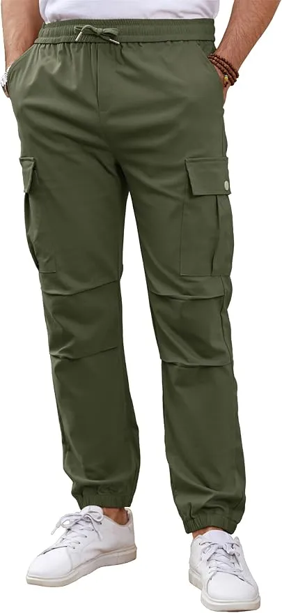 Pantalones Cargo Elásticos Tolaler para Hombre - Verdes Militares