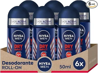 NIVEA MEN Dry Impact - Desodorante Antitranspirante para Hombre Roll-on