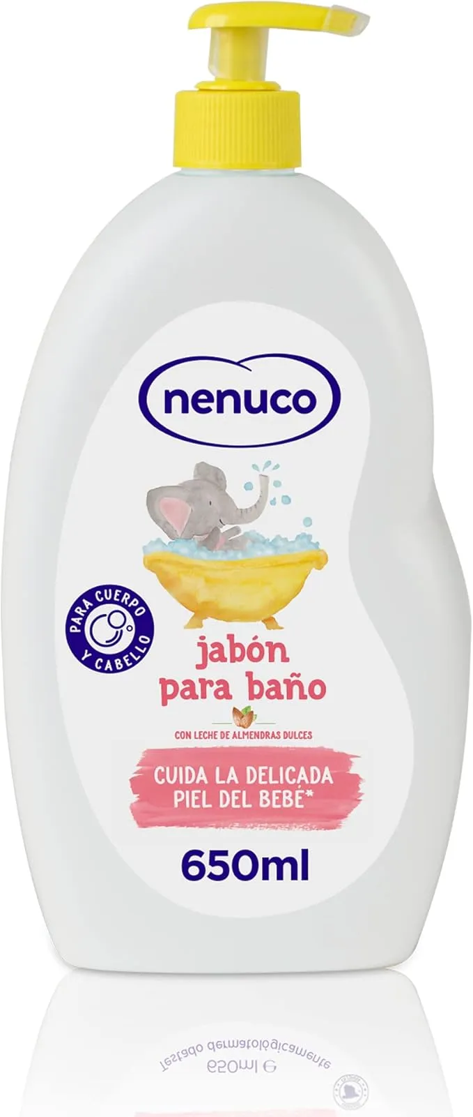 Nenuco Jabón para Baño, con Leche de Almendras Dulces, para Cuerpo y Cabello, 650 ml (Paquete de 3)