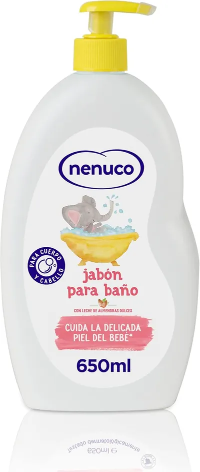 Nenuco Jabón para Baño, con Leche de Almendras Dulces, para Cuerpo y Cabello, 650 ml (Paquete de 3)