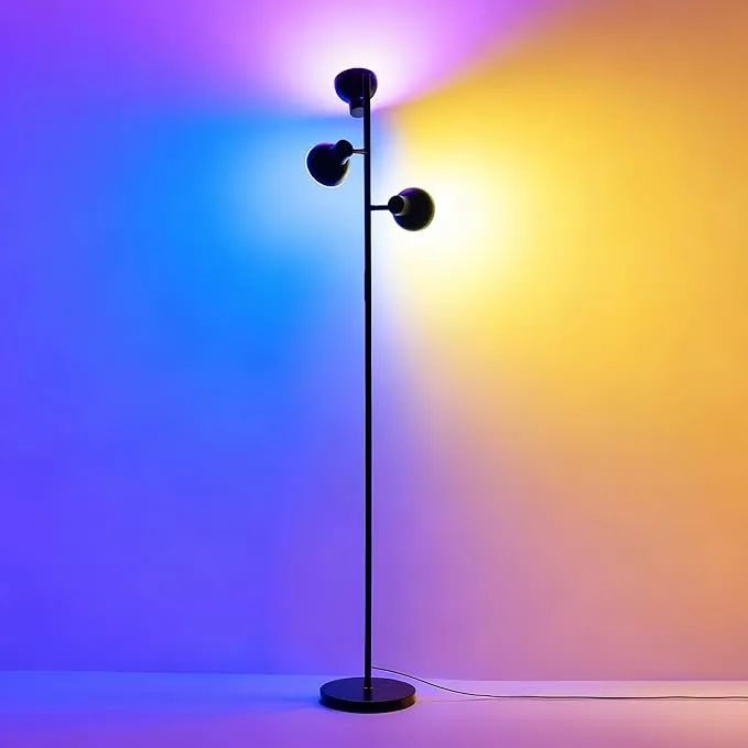 Lámpara de Pie LED RGB de 3 Cabezales