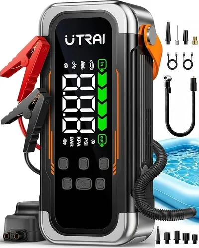 Arrancador de Baterías de Coche con Compresor de Aire y Soplador