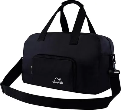 CampTeck U7269 Cabin Bag, Bolsa Viaje Unisex Pequeña, Mochila Viaje Cabina Avion, Bolsa Cabina Plegable con Correa para el Hombro, Adecuado para Ryanair (40 x 20 x 25 cm - 20L) - Negro