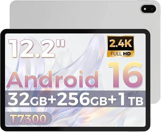 RebotAi Tablet 12" Android 16GB RAM 256GB ROM Octa-Core 2.4K 90Hz Widevine L1 IP54 con Lápiz y Funda