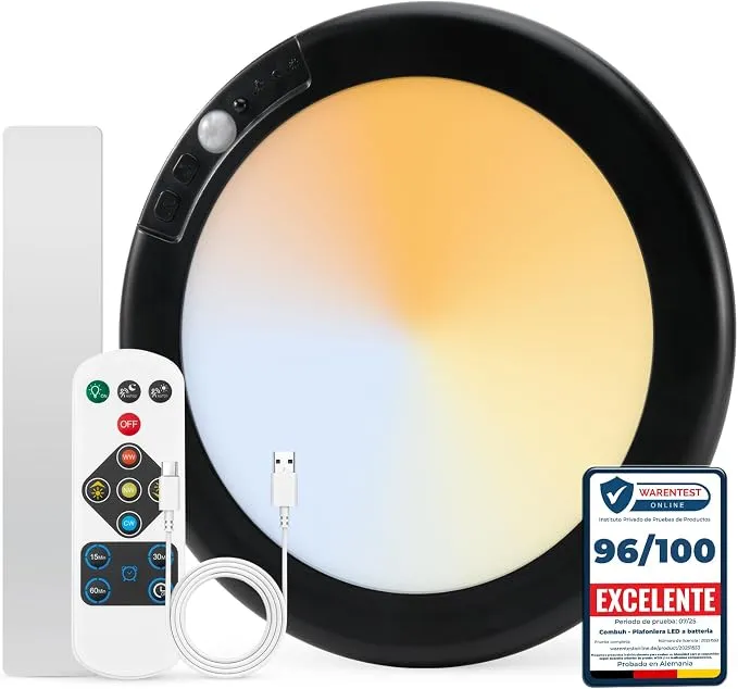 Lámpara LED Recargable Combuh: Luz sin Cables con 85 Días de Autonomía