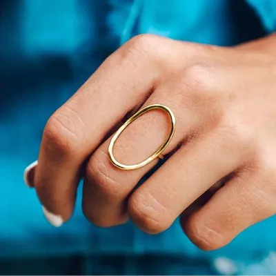 ANILLO GEOMÉTRICO CHAPADO ORO