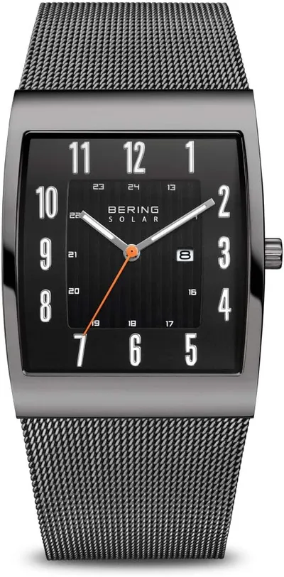 Reloj Bering Solar para Hombre 16433 con Caja de Acero, Cristal de Zafiro y Correa Milanese