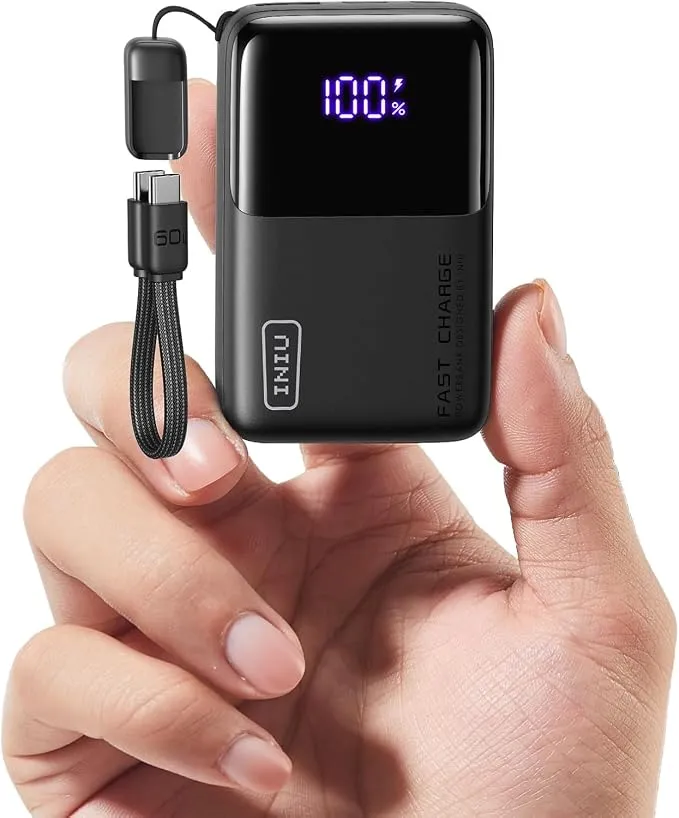 INIU Power Bank 10000mAh Ultra Mini 45W Carga Rápida Batería Externa