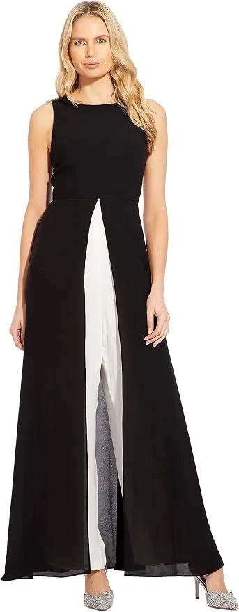 Mono Largo Adrianna Papell Crepe Overlay Mujer Talla 36