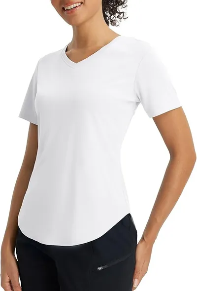 baleaf Camisetas de senderismo para mujer, manga corta, protección UV, para deportes, correr, entrenamiento, secado rápido