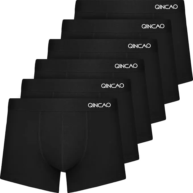Pack 6 Calzoncillos Hombre QINCAO Algodón Peinado Ajuste Cómodo