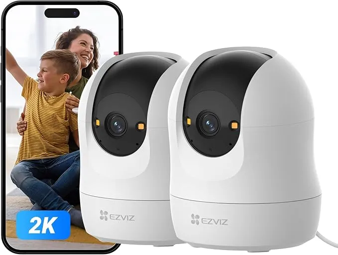 Pack 2 Cámaras Vigilancia WiFi Interior EZVIZ C6N G1 2K 360°