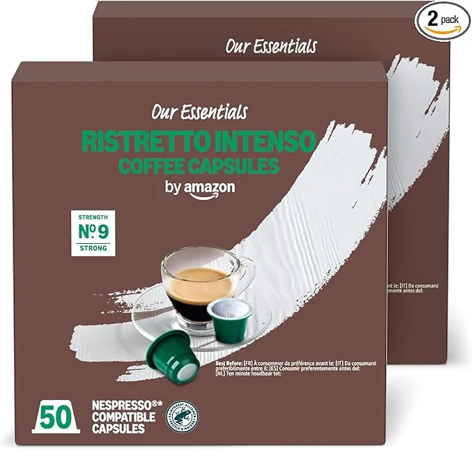 Cápsulas de Café Ristretto Intenso Plástico Compatibles Nespresso 100 Unidades