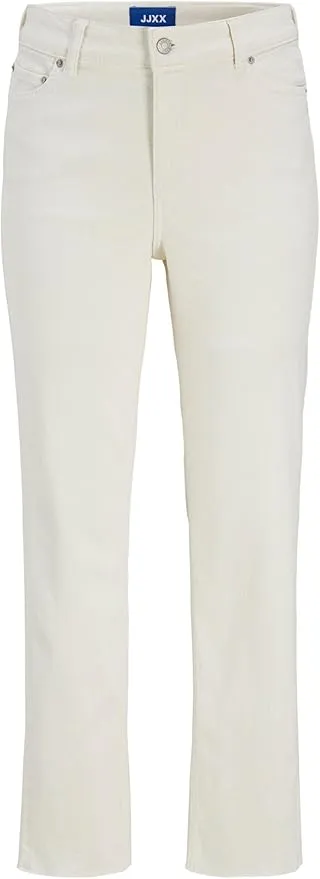 JACK & JONES Slim Straight Fit Jeans JXLYON Slim Crop MW C8170 DNM Noos White Denim
