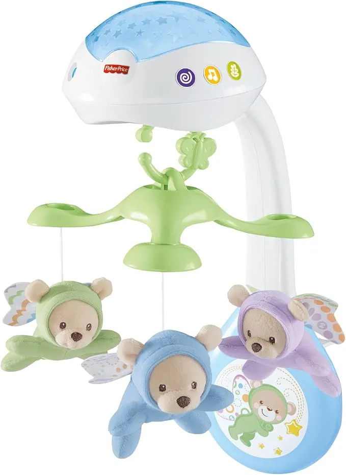 Fisher-Price Móvil Ositos Voladores - Cuna Bebé con Mando y Sonidos