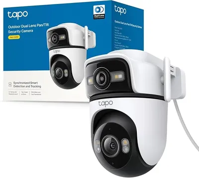 Tapo C545D - Cámara de Vigilancia WiFi Exterior 360º con Doble Lente 2K y IA