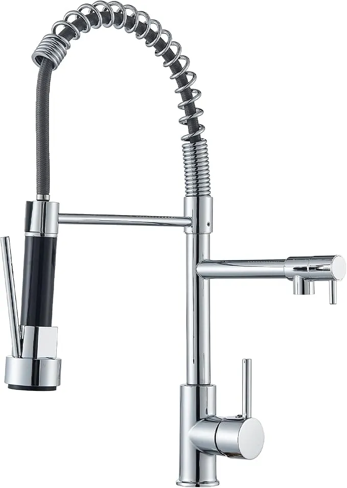 Grifo de Cocina Doble Salida con Ducha Extraíble 360°