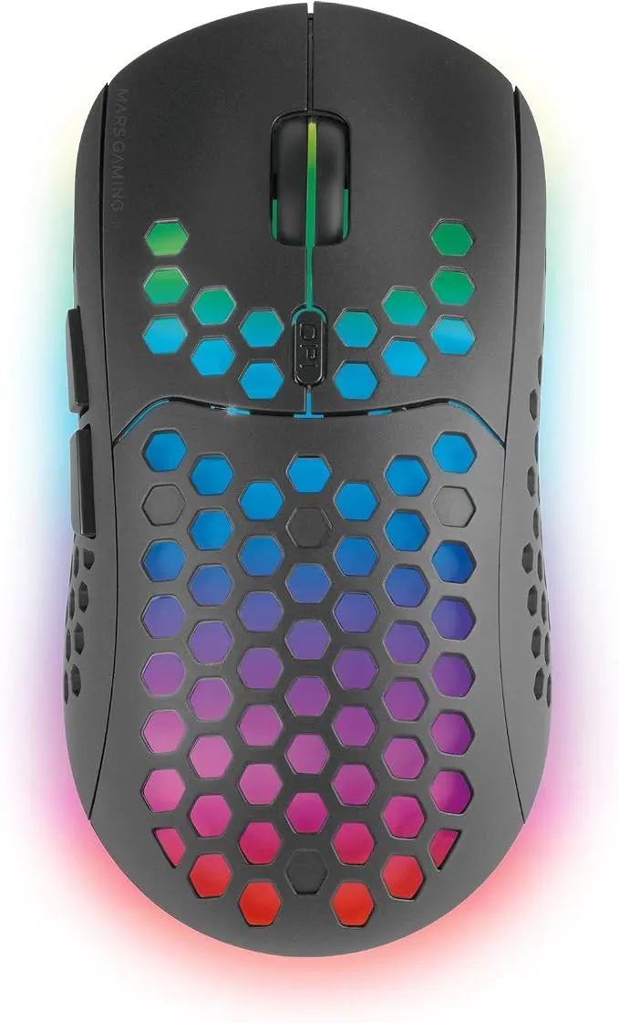 Mars Gaming MMW3 Ratón Gaming Ultraligero Inalámbrico RGB Flow 3200 DPI