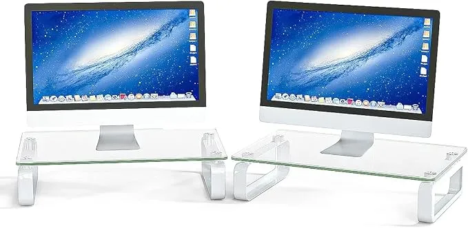 Soporte para Monitor Vidrio Templado HD02T-201P - Eleva y Organiza tu Escritorio