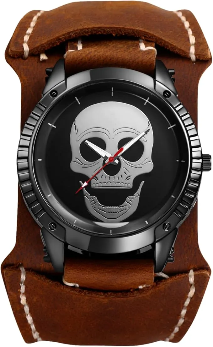 OIDEA Reloj Cuero Steampunk Hombre