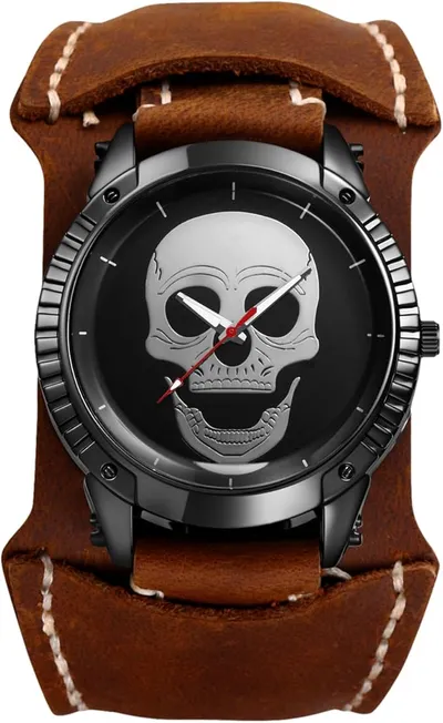 OIDEA Reloj Cuero Steampunk Hombre
