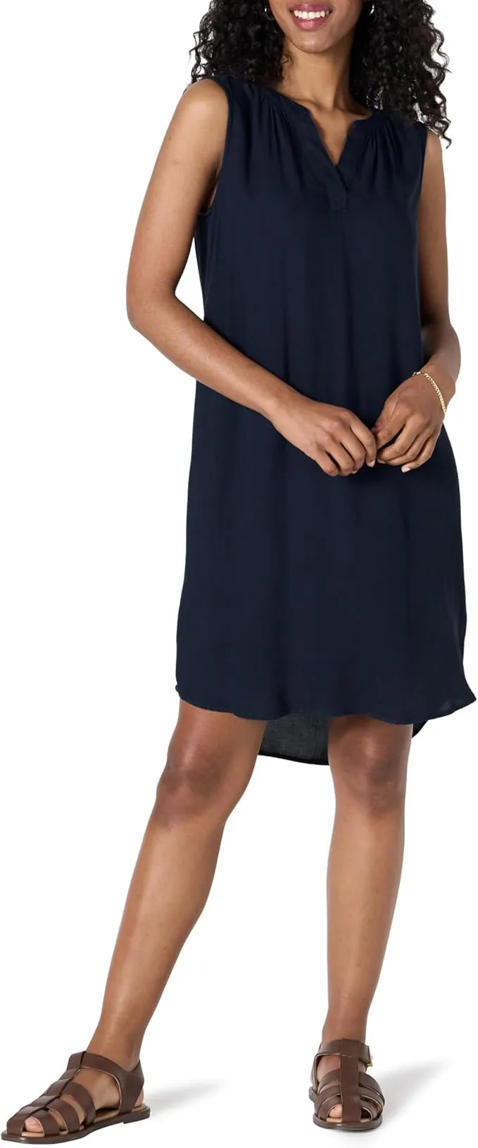 Amazon Essentials Vestido Recto Tejido sin Mangas para Mujer