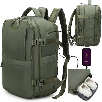Mochila Cabina 25L Expandible para Ryanair con Compartimento para Portátil y Zapatillas