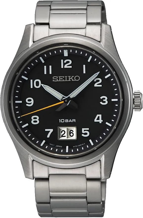 Reloj Seiko SUR569P1 de Acero Inoxidable con Esfera Negra