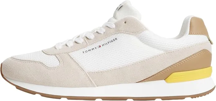 Zapatillas Tommy Hilfiger Runner Hombre Piel Malla Beige