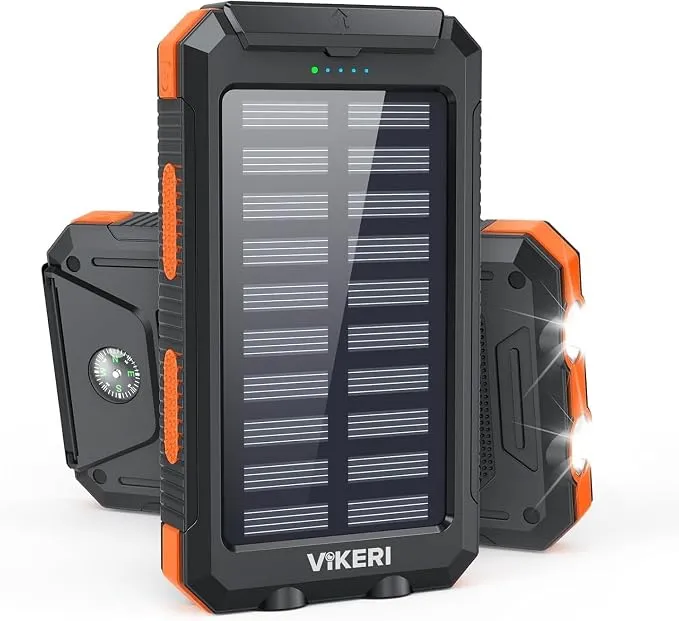Vikeri Powerbank Solar 26800mAh Carga Rápida Portátil