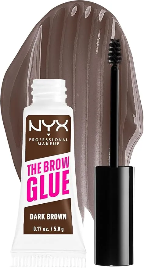 NYX Professional Makeup The Brow Glue Gel de Cejas, Tono Dark Brown