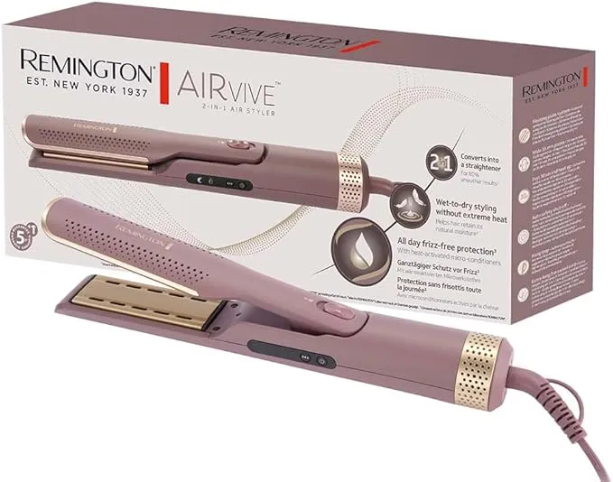 Remington Plancha de Pelo AIRvive AS8930 con Iones y Placas Anchas