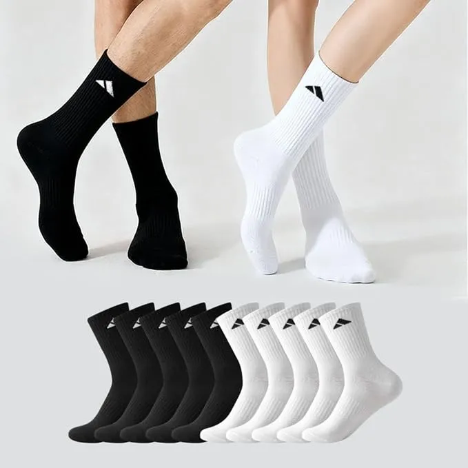 Pack 10 Pares Calcetines Largos Hombre con Refuerzo y Absorción de Sudor