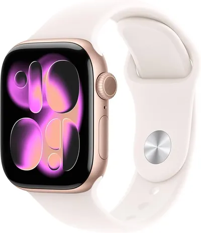 Apple Watch Series 11 GPS+Cellular con Caja de Aluminio en Oro Rosa de 42 mm y Correa Deportiva Rosa Rubor-Talla S/M