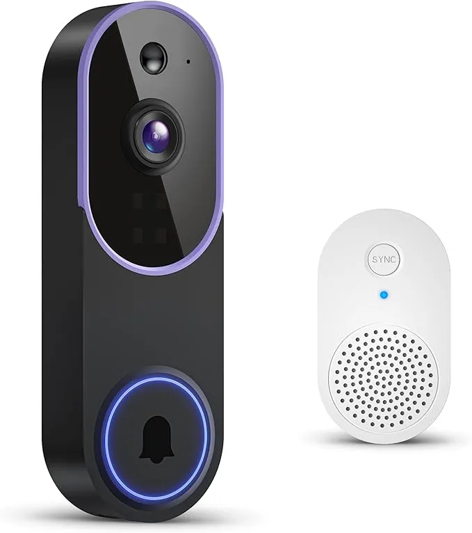 Cámara de timbre inalámbrico GlowPop 1080p