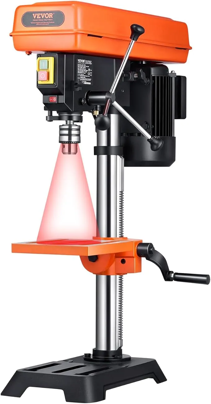 VEVOR Taladro de Banco 254mm con Motor 550W y Velocidad Variable