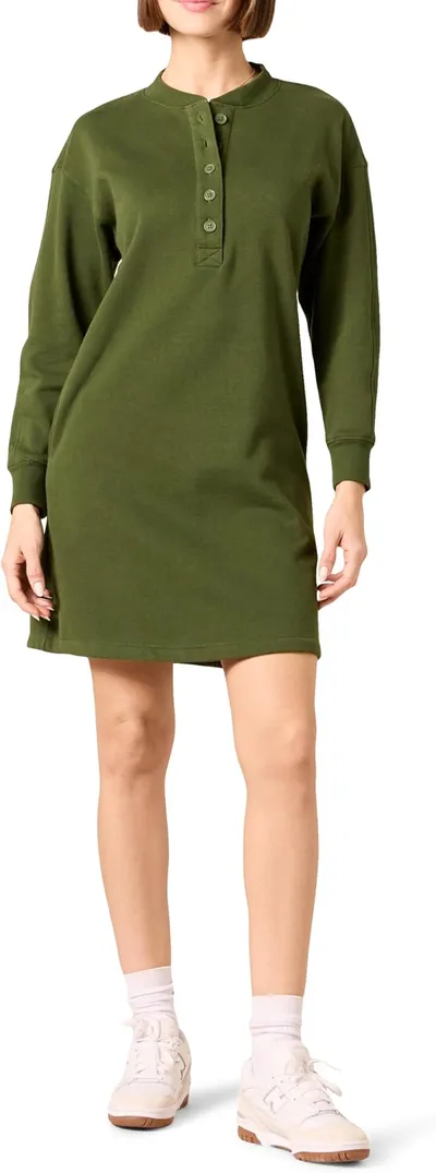 Vestido Tipo Sudadera de Punto Henley para Mujer Amazon Essentials