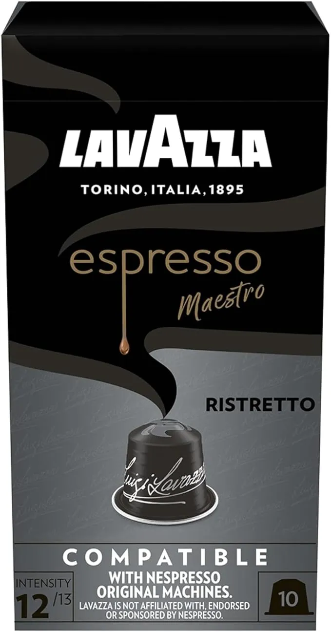 Lavazza, Espresso Maestro Ristretto, 10 Cápsulas de Café Compatibles con las Máquinas Nespresso* Original