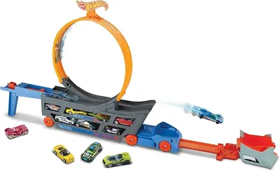 Hot Wheels Camión Looping acrobático, Accesorios para Pistas de Coches de Juguetes