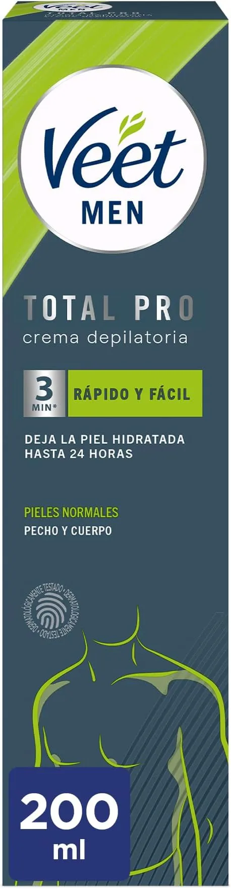 Veet Crema Depilatoria Masculina para el Cuerpo Piel Normal, 200ml