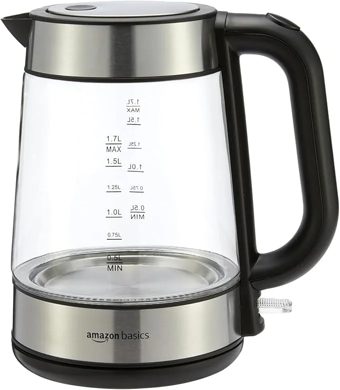 Hervidor Eléctrico de Cristal Amazon Basics 1.7L