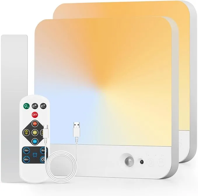 Pack 2 Lámparas LED Recargables Combuh con Sensor de Movimiento y Mando