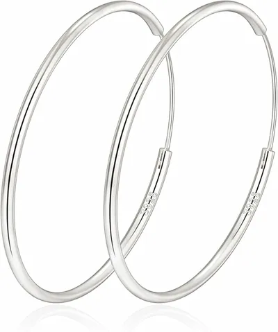 MOROTOLE Pendientes de Aro Plata de Ley 925 Grandes Para Mujer