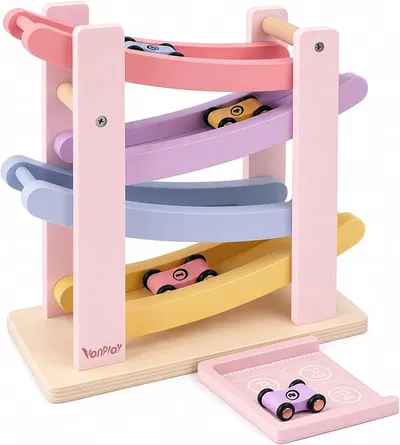 Vanplay Juguete Montessori Pista de Bolas de Madera para Niñas (1-2 años)
