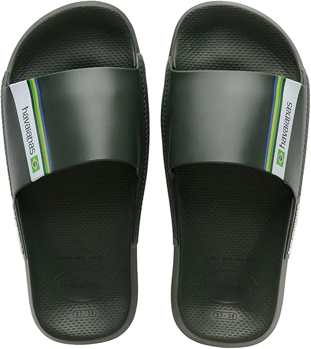 Havaianas Slide Brasil Chanclas Unisex Adulto Green Olive Talla 33/34