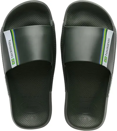 Havaianas Slide Brasil Chanclas Unisex Adulto Green Olive Talla 33/34