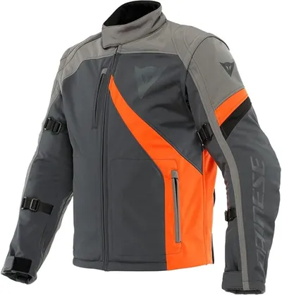 Dainese Ranch Tex Jacket Chaqueta Enduro Moto Hombre Ébano/Gris Antracita/Naranja Fuego 56